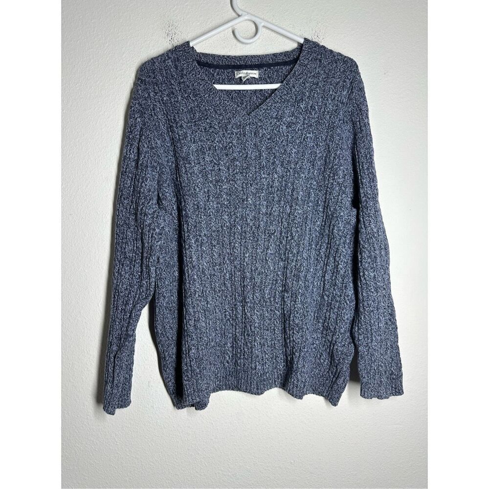 croft & barrow Blue V-Neck Cable Knit Sweater - fits more like a 1x